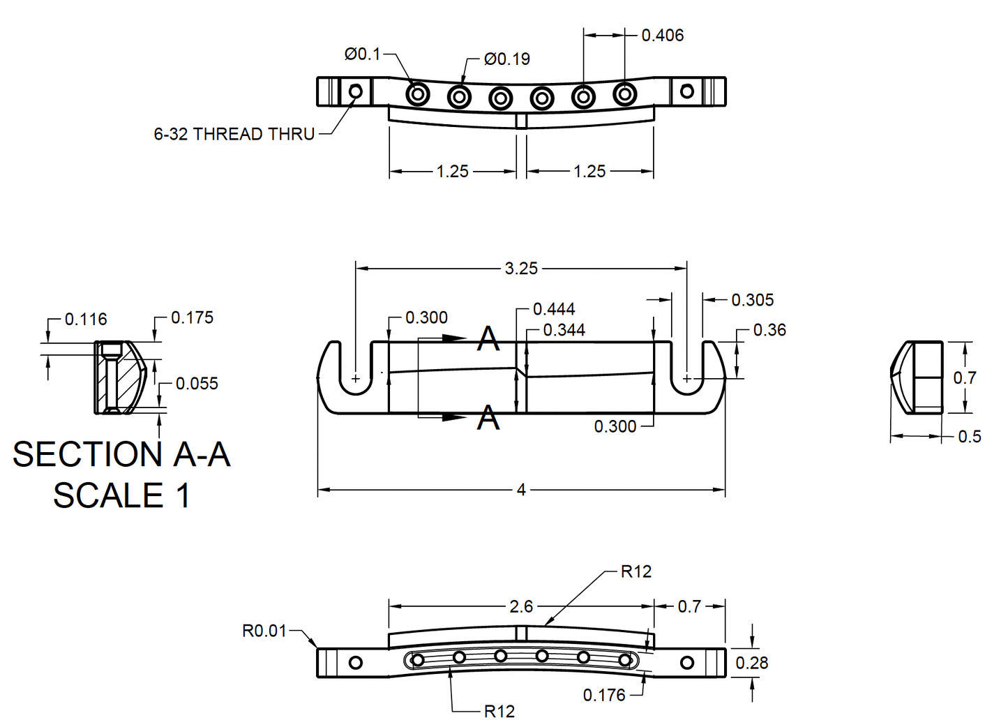 "The Savvy" - Compensated Wraparound Tailpiece - Music City Bridge