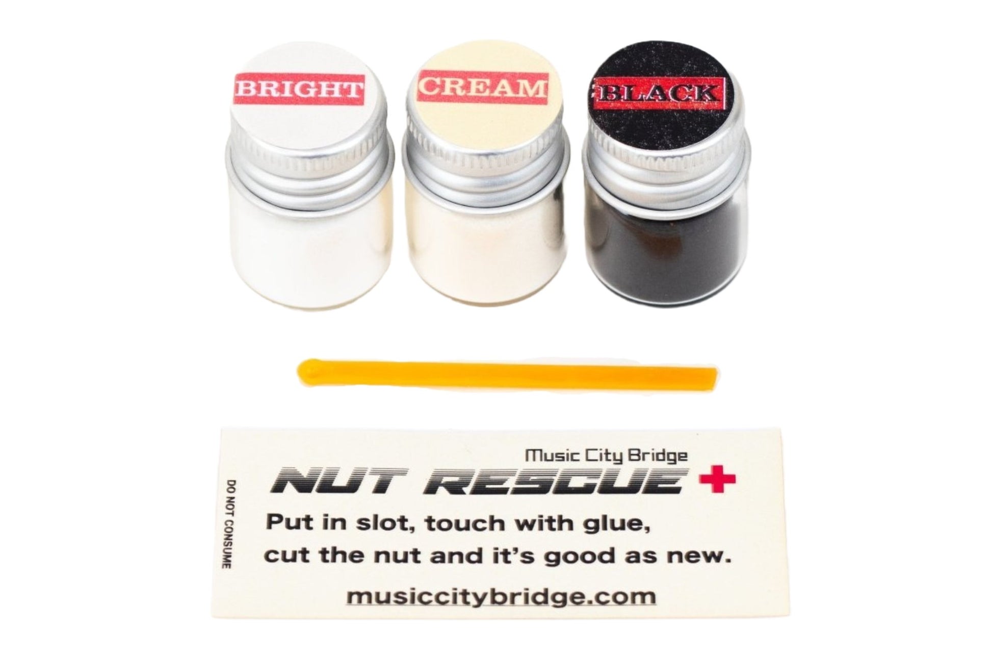 Nut Rescue Kit, Lubricated Nut Repair Powder (Black, Cream, Bright) - Music City Bridge